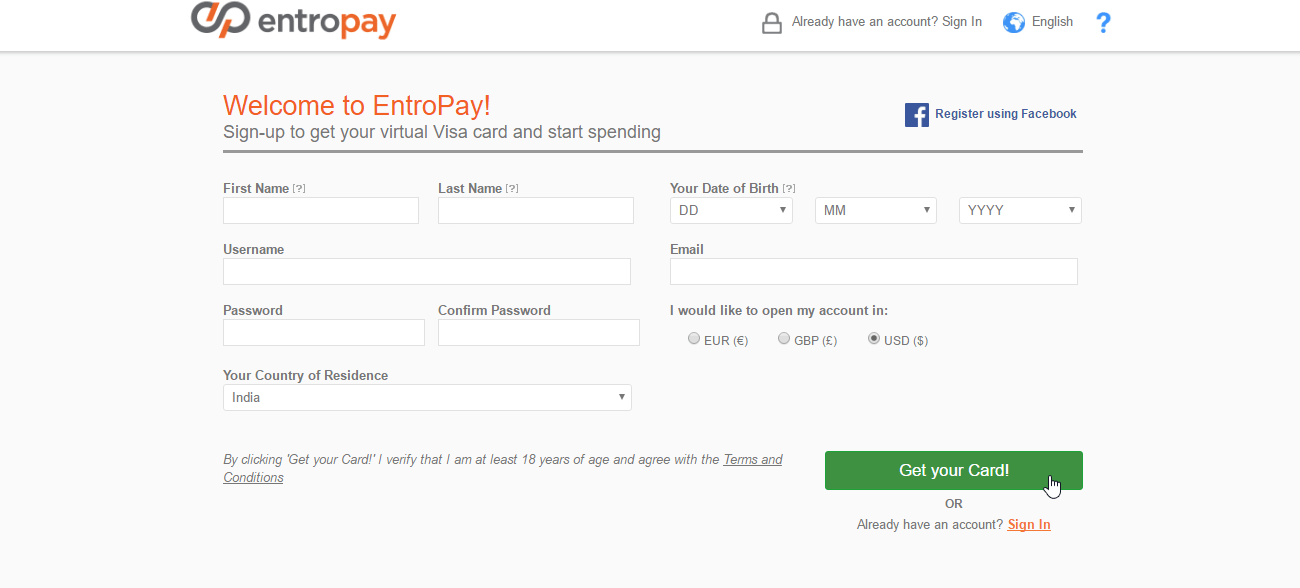 ¿Cómo solicitar tarjeta de Entropay?